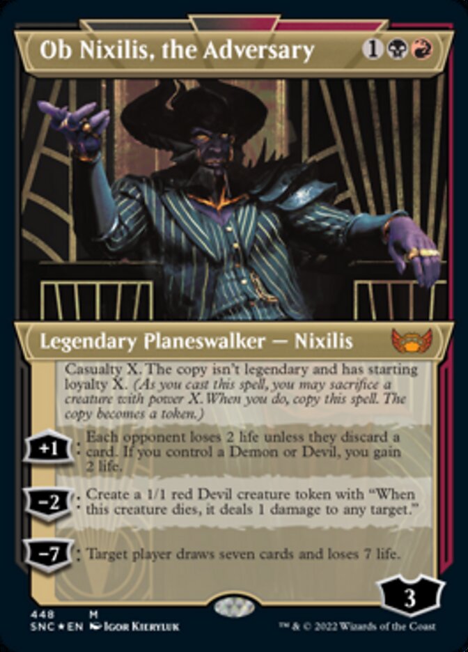 Ob Nixilis, the Adversary (Showcase Art Deco Foil Etched) [Streets of New Capenna] | Boutique FDB TCG