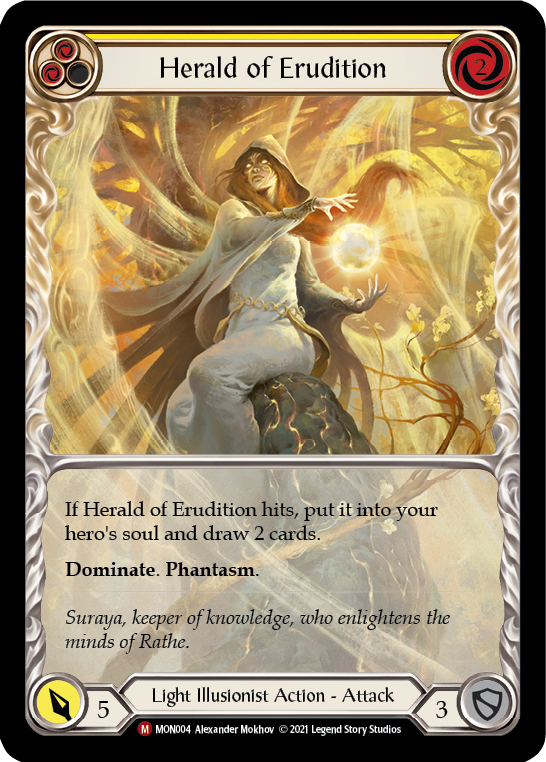 Herald of Erudition (Blue Extended Art) [MON004-EA] (Monarch)  1st Edition Rainbow Foil | Boutique FDB TCG