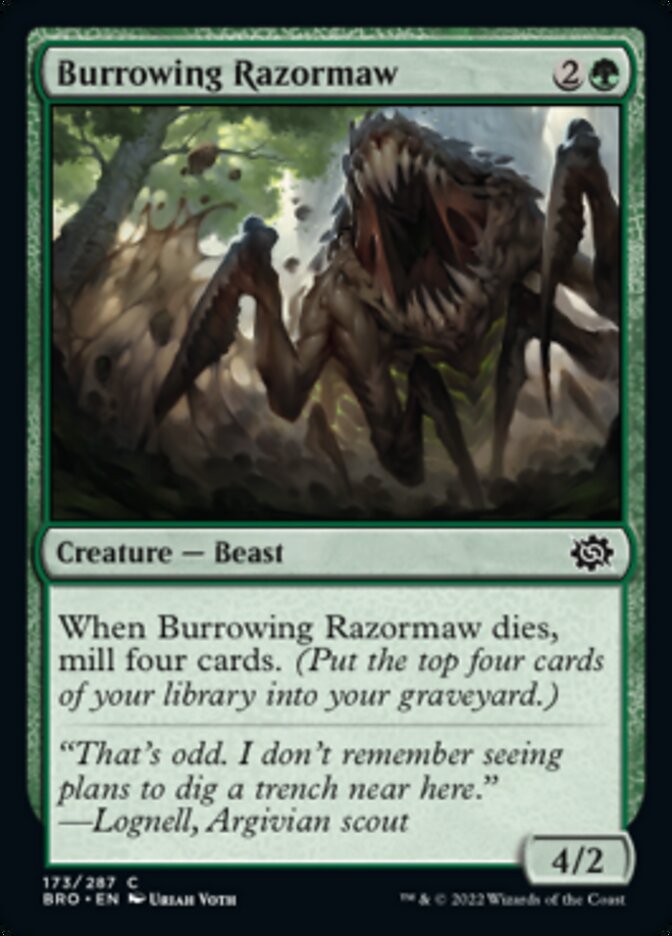 Burrowing Razormaw [The Brothers' War] | Boutique FDB TCG