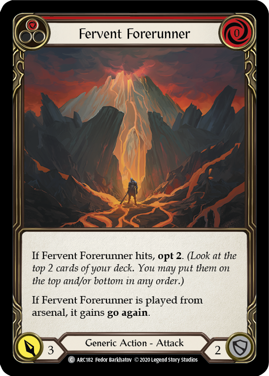 Fervent Forerunner (Red) [U-ARC182] (Arcane Rising Unlimited)  Unlimited Rainbow Foil | Boutique FDB TCG