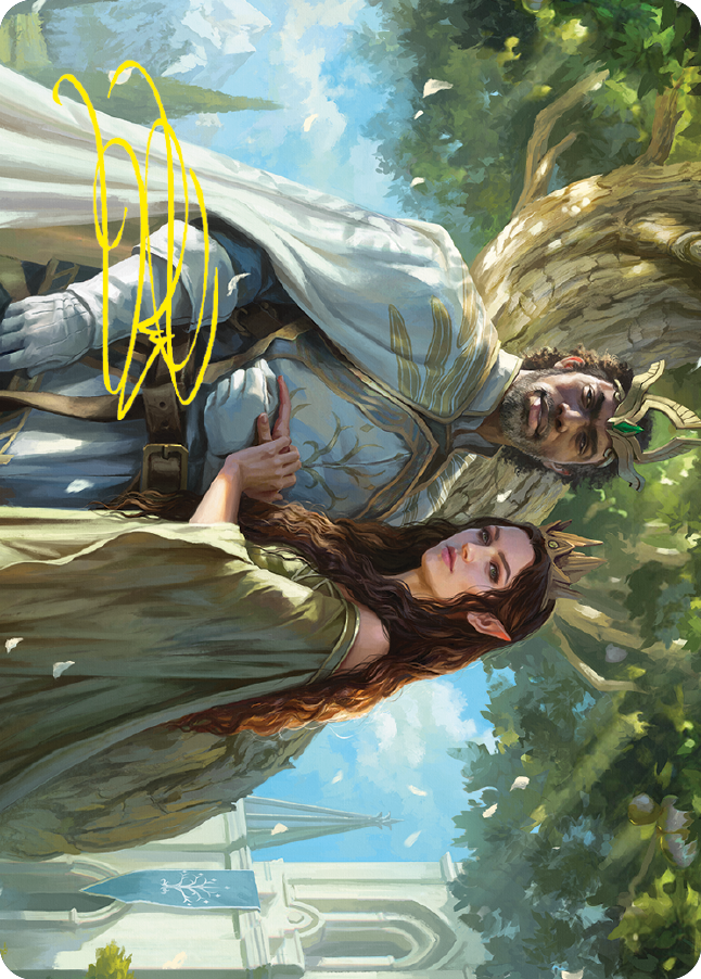 Aragorn and Arwen, Wed Art Card (Gold-Stamped Signature) [The Lord of the Rings: Tales of Middle-earth Art Series] | Boutique FDB TCG