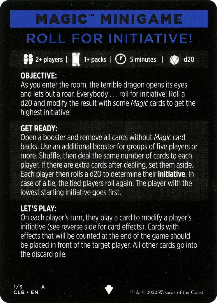 Roll for Initiative! (Magic Minigame) [Commander Legends: Battle for Baldur's Gate Minigame] | Boutique FDB TCG