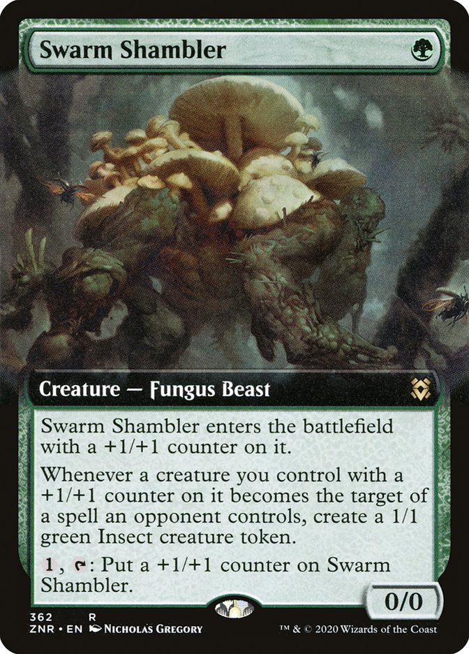 Swarm Shambler (Extended Art) [Zendikar Rising] | Boutique FDB TCG