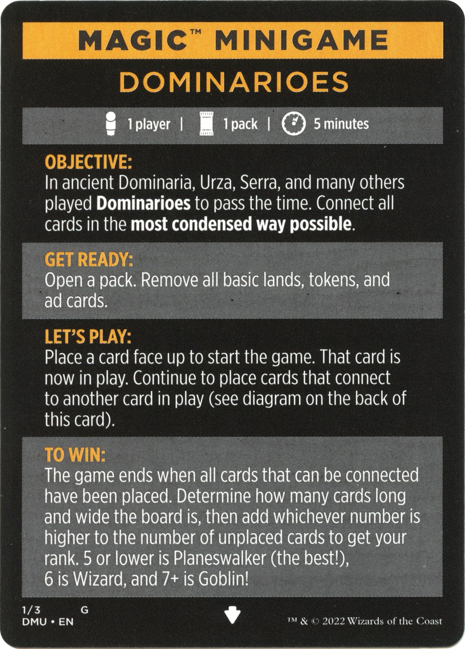 Dominarioes (Magic Minigame) [Dominaria United Minigame] | Boutique FDB TCG