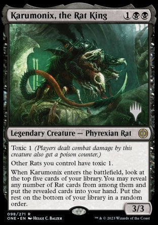 Karumonix, the Rat King (Promo Pack) [Phyrexia: All Will Be One Promos] | Boutique FDB TCG