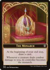 The Monarch // Golem Double-Sided Token [Phyrexia: All Will Be One Commander Tokens] | Boutique FDB TCG