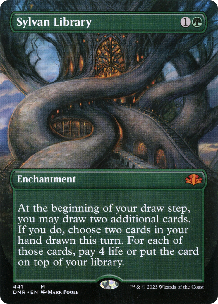 Sylvan Library (Borderless Alternate Art) [Dominaria Remastered] | Boutique FDB TCG