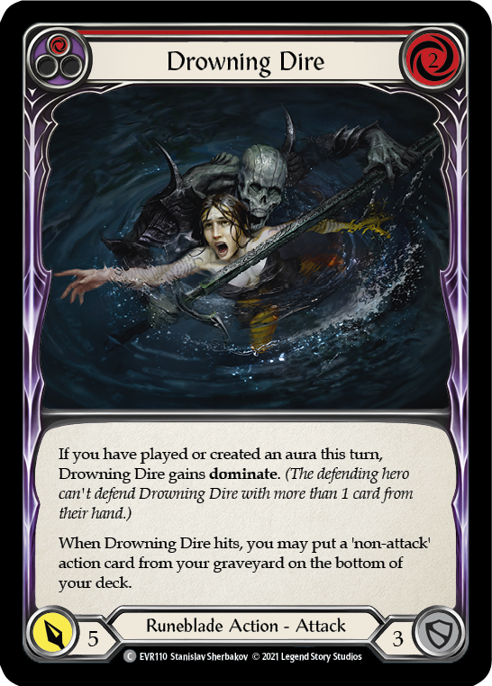 Drowning Dire (Red) [EVR110] (Everfest)  1st Edition Rainbow Foil | Boutique FDB TCG