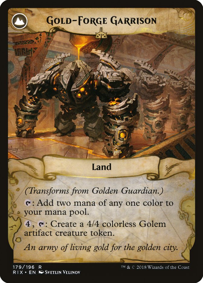 Golden Guardian // Gold-Forge Garrison [Rivals of Ixalan] | Boutique FDB TCG