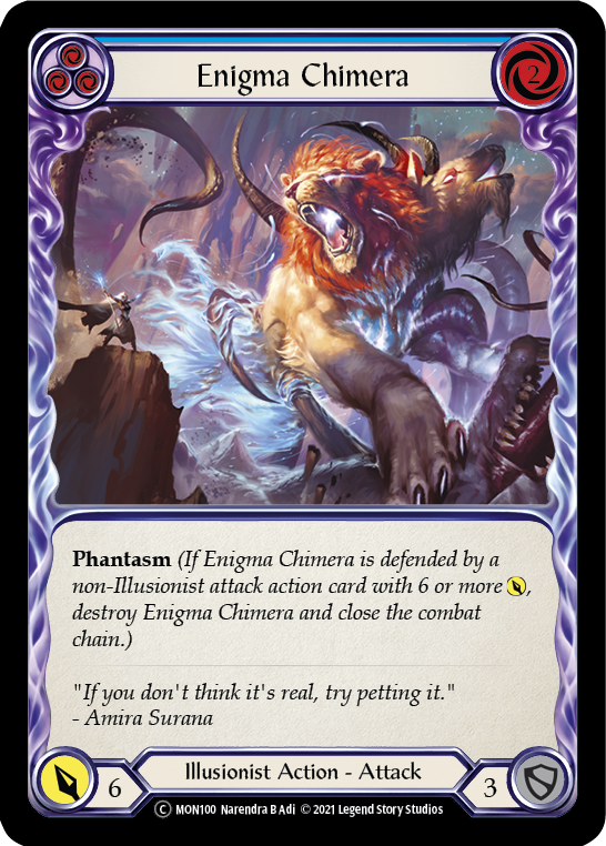 Enigma Chimera (Blue) [U-MON100-RF] (Monarch Unlimited)  Unlimited Rainbow Foil | Boutique FDB TCG