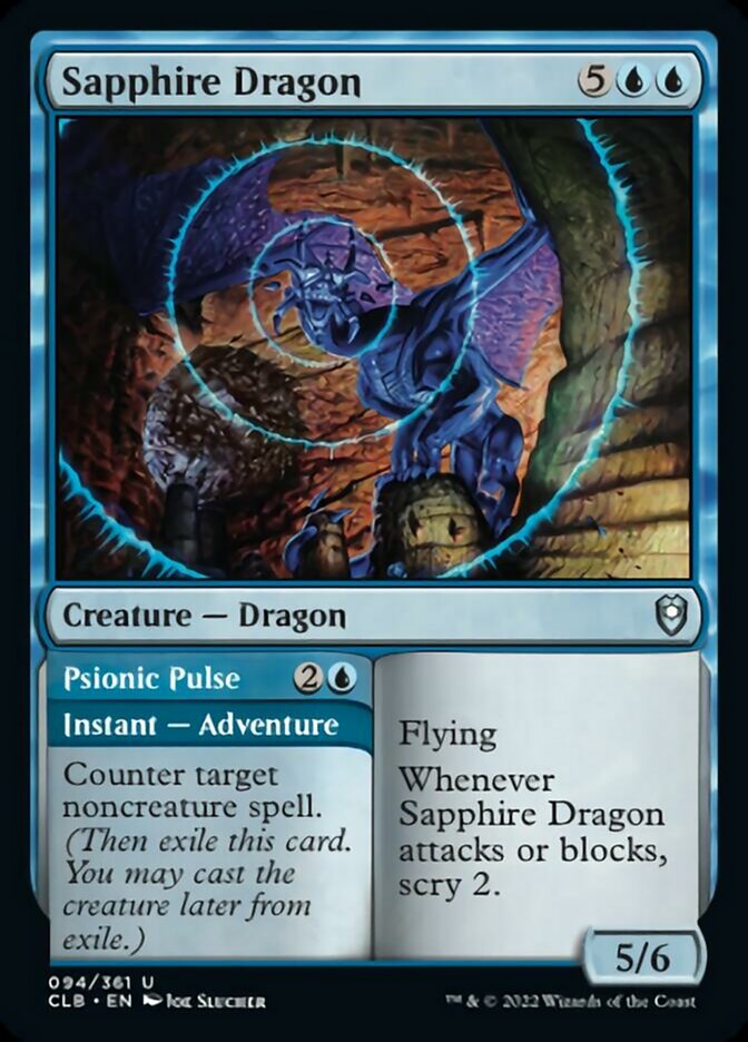 Sapphire Dragon // Psionic Pulse [Commander Legends: Battle for Baldur's Gate] | Boutique FDB TCG