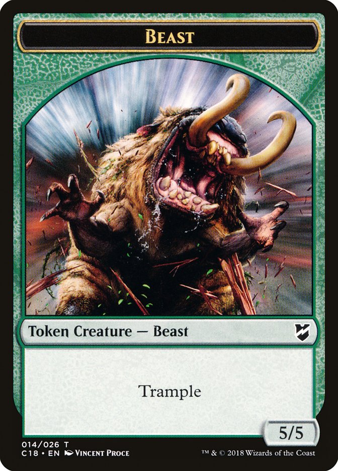 Mask // Beast (014) Double-Sided Token [Commander 2018 Tokens] | Boutique FDB TCG