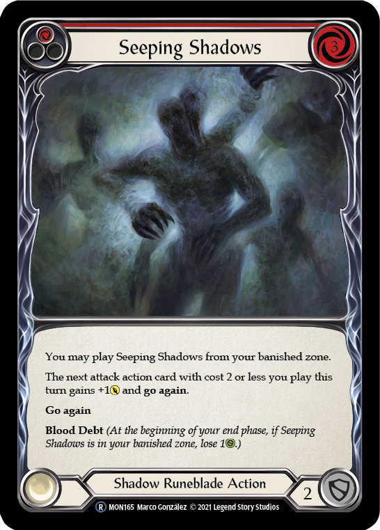 Seeping Shadows (Red) [U-MON165] (Monarch Unlimited)  Unlimited Normal | Boutique FDB TCG