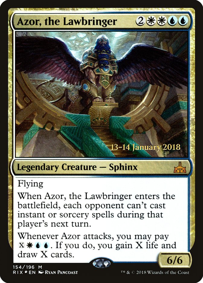 Azor, the Lawbringer [Rivals of Ixalan Prerelease Promos] | Boutique FDB TCG