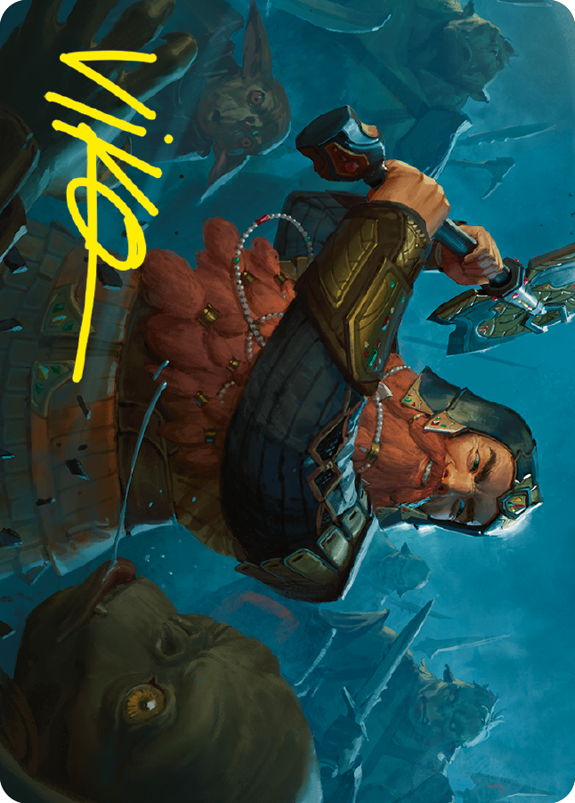 Gimli, Counter of Kills Art Card (10/81) (Gold-Stamped Signature) [The Lord of the Rings: Tales of Middle-earth Art Series] | Boutique FDB TCG