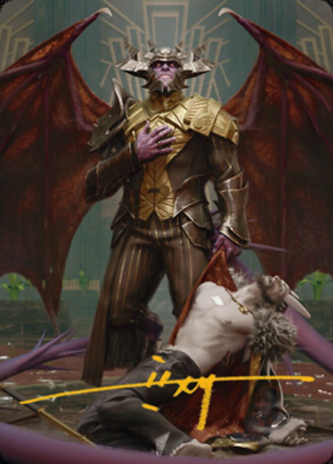 Ob Nixilis, the Adversary 1 Art Card (Gold-Stamped Signature) [Streets of New Capenna Art Series] | Boutique FDB TCG