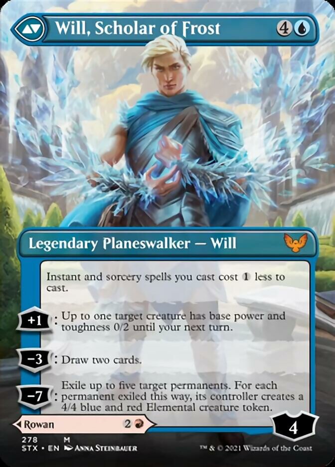 Rowan, Scholar of Sparks // Will, Scholar of Frost (Borderless) [Strixhaven: School of Mages] | Boutique FDB TCG