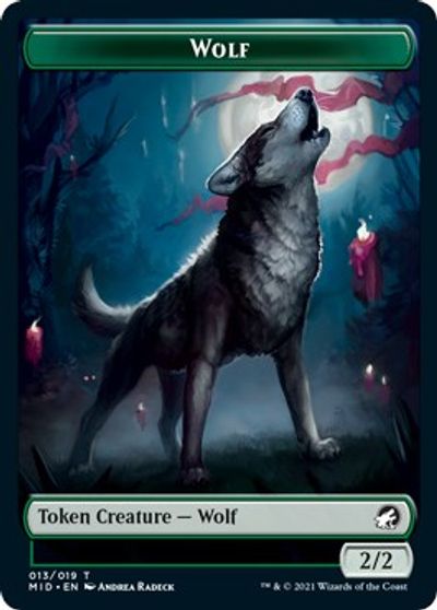 Rhino // Wolf Double-Sided Token [Innistrad: Midnight Hunt Commander Tokens] | Boutique FDB TCG