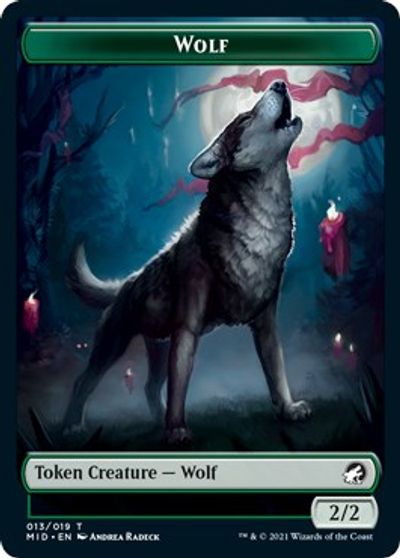 Centaur // Wolf Double-Sided Token [Innistrad: Midnight Hunt Commander Tokens] | Boutique FDB TCG