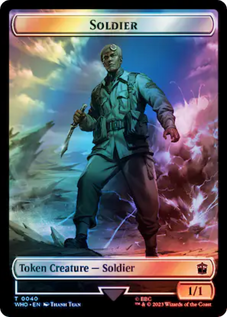 Soldier // Treasure (0061) Double-Sided Token (Surge Foil) [Doctor Who Tokens] | Boutique FDB TCG