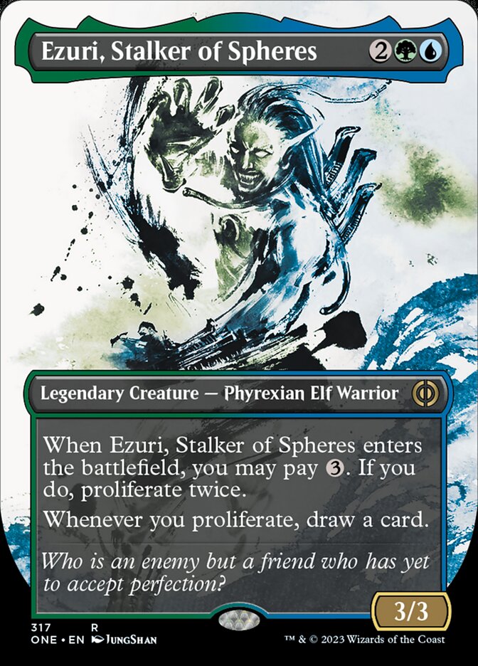 Ezuri, Stalker of Spheres (Borderless Ichor) [Phyrexia: All Will Be One] | Boutique FDB TCG