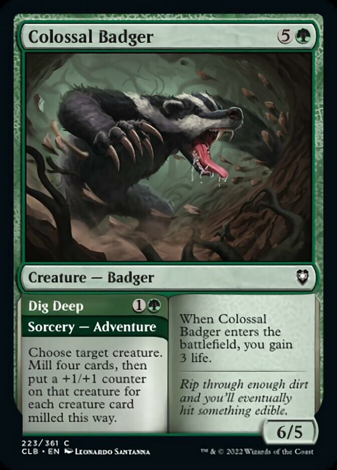 Colossal Badger // Dig Deep [Commander Legends: Battle for Baldur's Gate] | Boutique FDB TCG