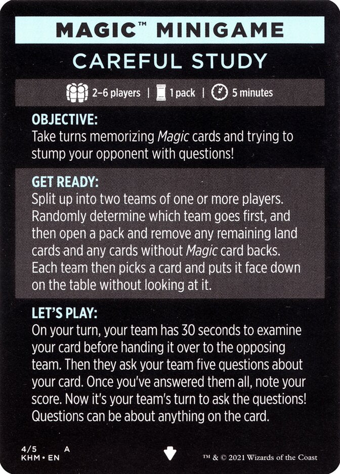 Careful Study (Magic Minigame) [Kaldheim Minigame] | Boutique FDB TCG