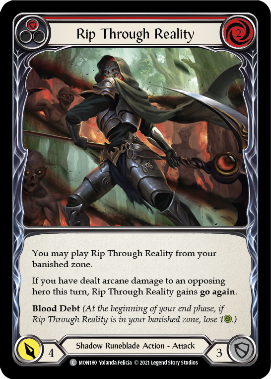 Rip Through Reality (Red) [MON180-RF] (Monarch)  1st Edition Rainbow Foil | Boutique FDB TCG