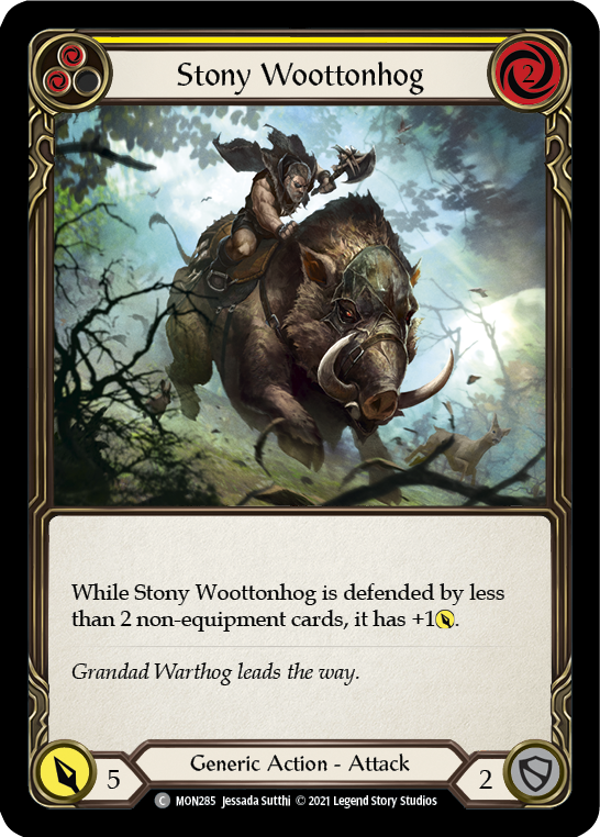 Stony Woottonhog (Yellow) [MON285] (Monarch)  1st Edition Normal | Boutique FDB TCG