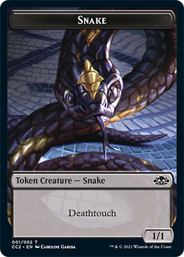 Snake // Zombie Double-Sided Token [Commander Collection: Black Tokens] | Boutique FDB TCG