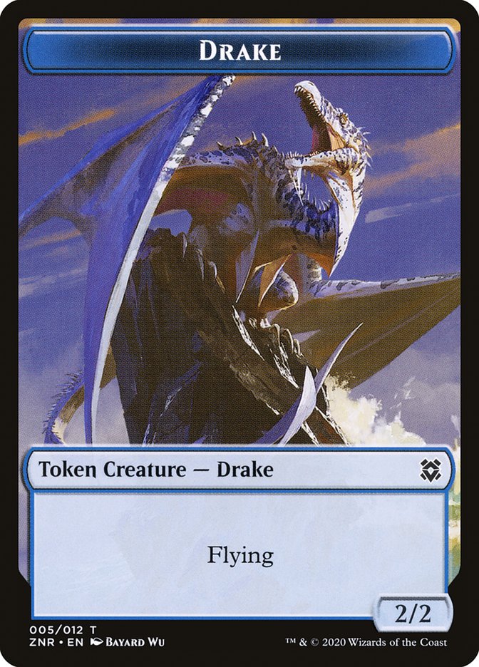 Construct // Drake Double-Sided Token [Zendikar Rising Tokens] | Boutique FDB TCG