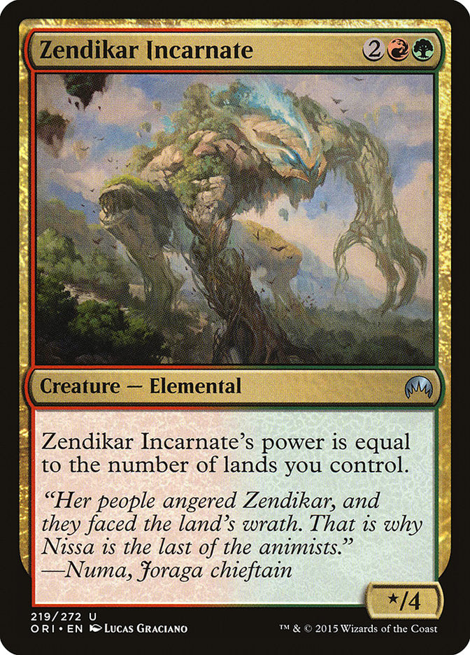 Zendikar Incarnate [Magic Origins] | Boutique FDB TCG