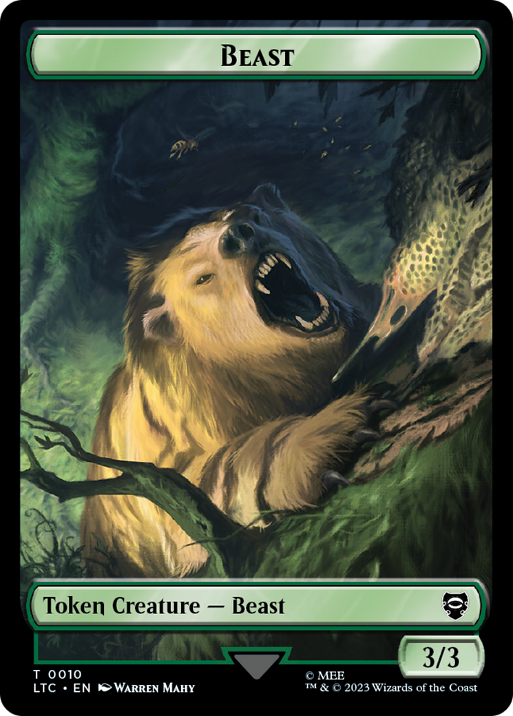 Beast // Treefolk Double Sided Token [The Lord of the Rings: Tales of Middle-Earth Commander Tokens] | Boutique FDB TCG