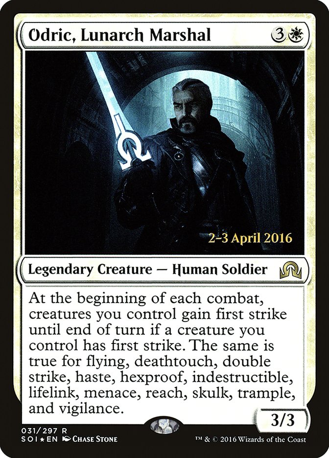 Odric, Lunarch Marshal [Shadows over Innistrad Prerelease Promos] | Boutique FDB TCG