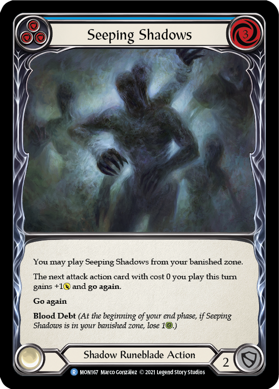 Seeping Shadows (Blue) [MON167-RF] (Monarch)  1st Edition Rainbow Foil | Boutique FDB TCG