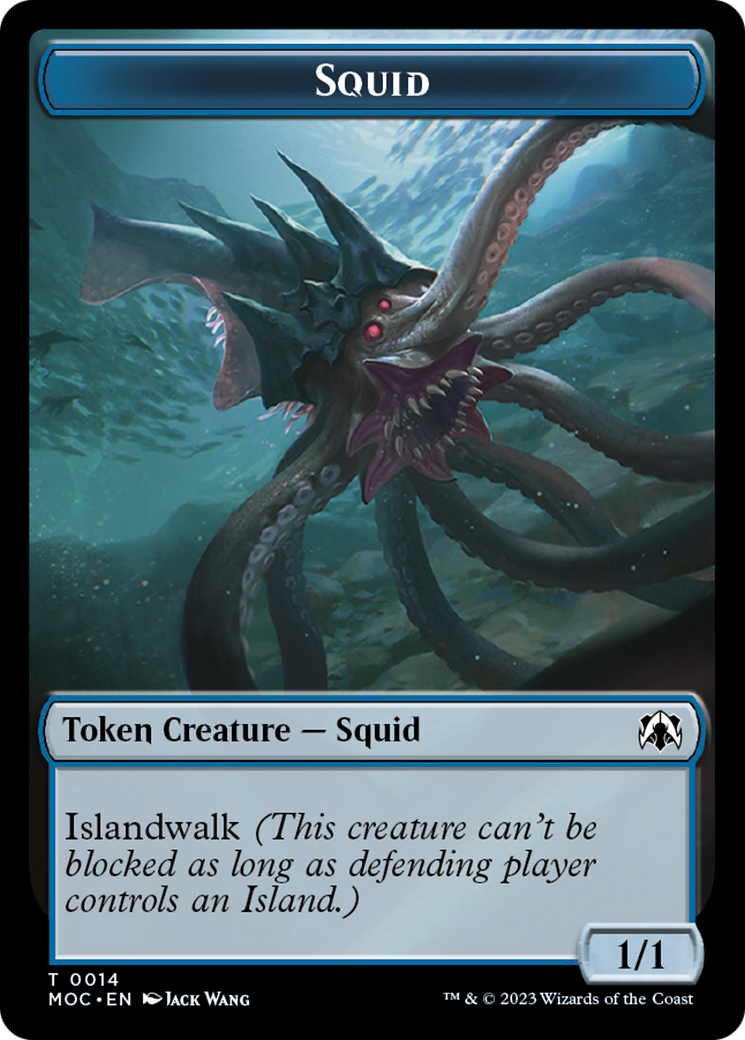 Squid // Human (26) Double-Sided Token [March of the Machine Commander Tokens] | Boutique FDB TCG