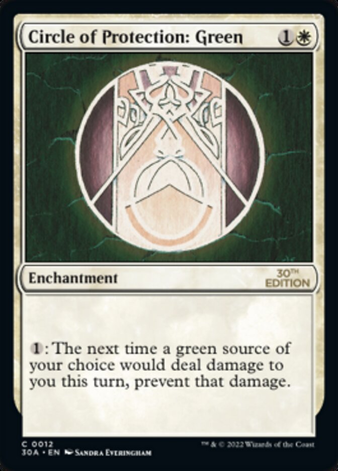 Circle of Protection: Green [30th Anniversary Edition] | Boutique FDB TCG