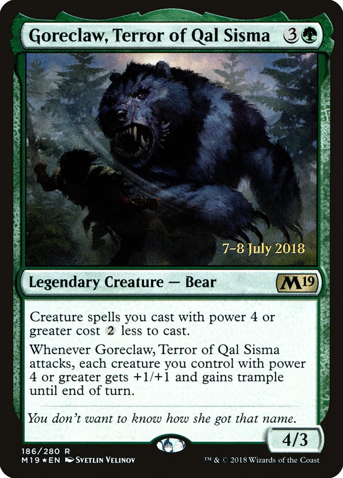 Goreclaw, Terror of Qal Sisma [Core Set 2019 Prerelease Promos] | Boutique FDB TCG