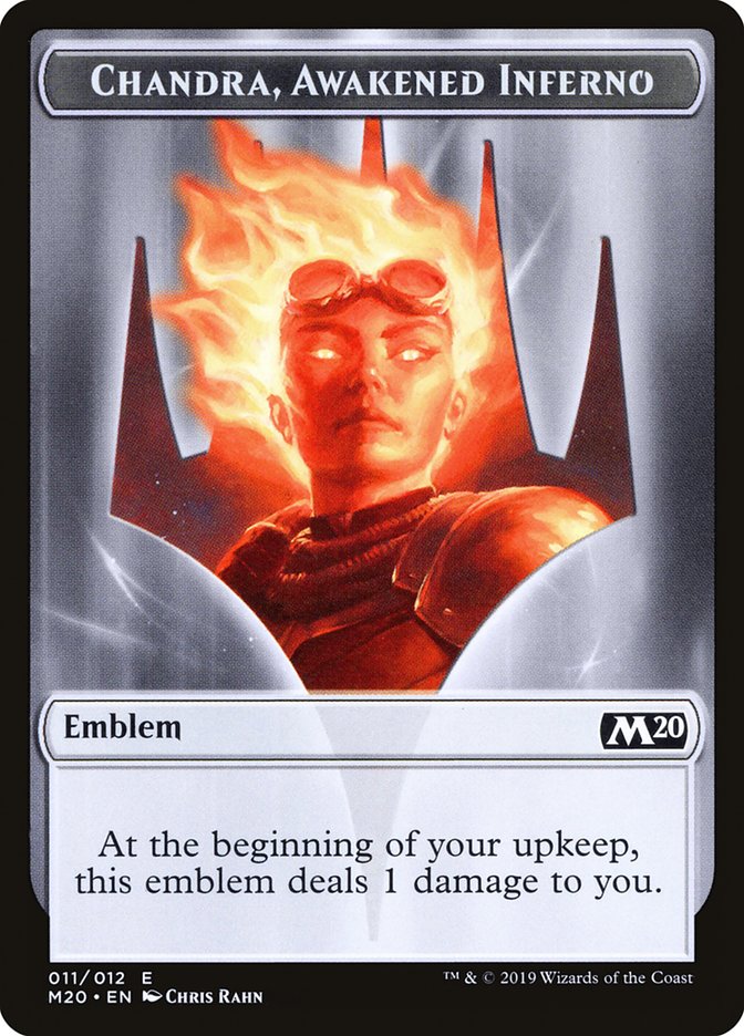 Chandra, Awakened Inferno Emblem [Core Set 2020 Tokens] | Boutique FDB TCG