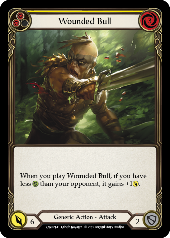 Wounded Bull (Yellow) [RNR021-C] (Rhinar Hero Deck)  1st Edition Normal | Boutique FDB TCG