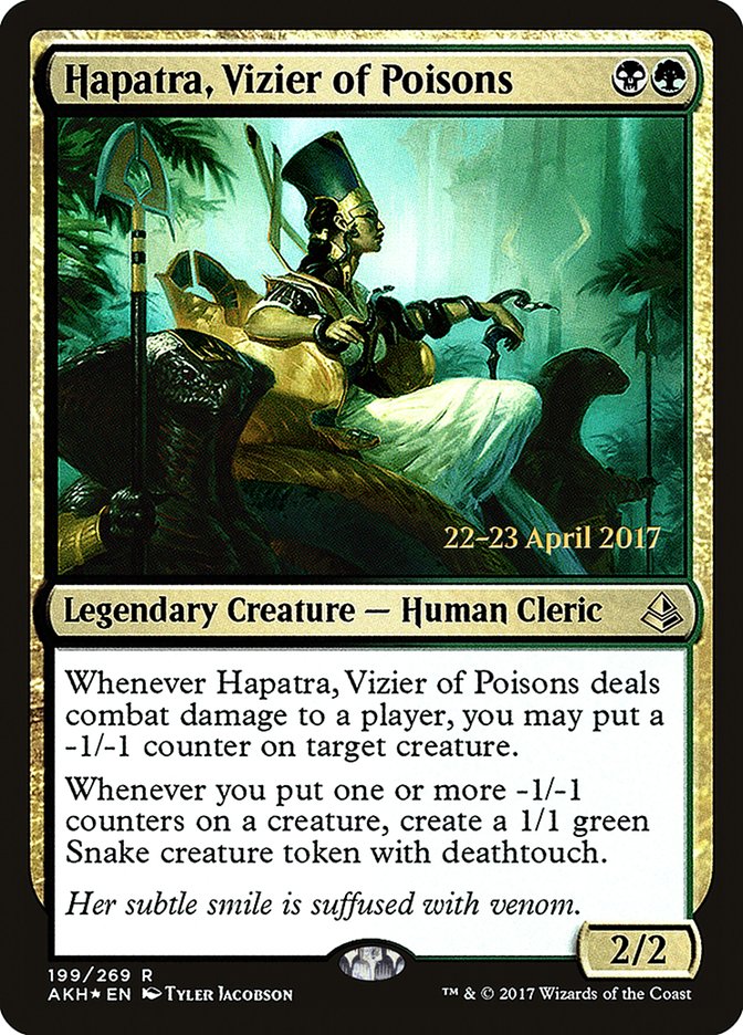 Hapatra, Vizier of Poisons [Amonkhet Prerelease Promos] | Boutique FDB TCG