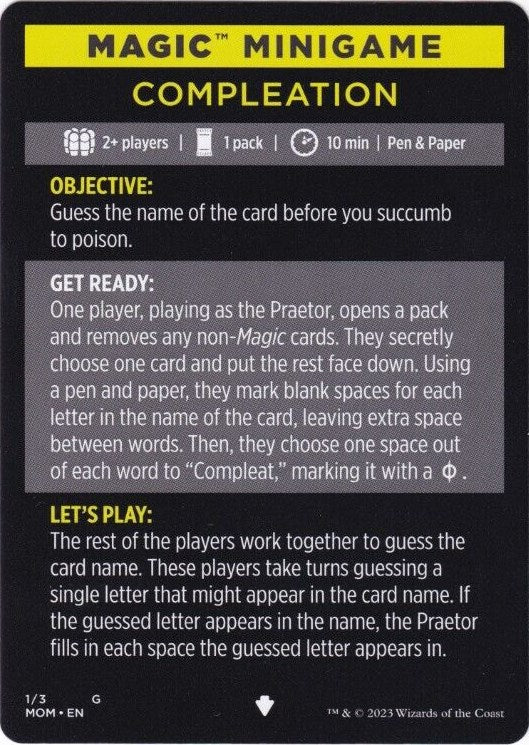 Compleation (Magic Minigame) [March of the Machine Minigame] | Boutique FDB TCG