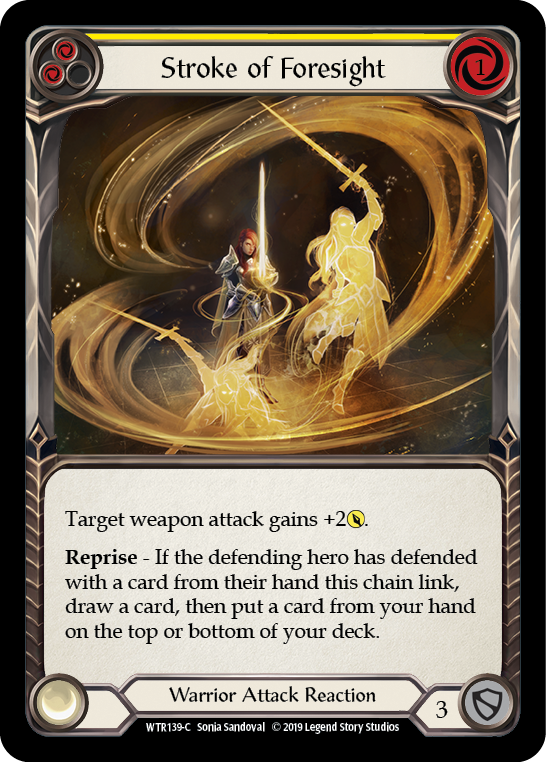Stroke of Foresight (Yellow) [WTR139-C] (Welcome to Rathe)  Alpha Print Rainbow Foil | Boutique FDB TCG