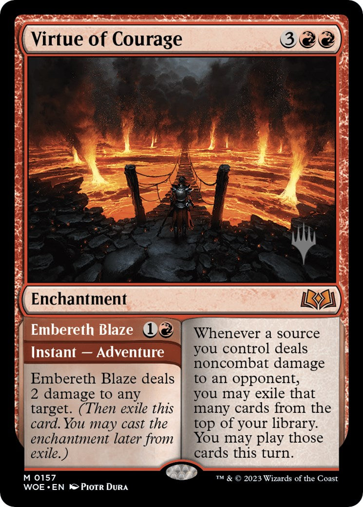 Virtue of Courage //Embereth Blaze (Promo Pack) [Wilds of Eldraine Promos] | Boutique FDB TCG