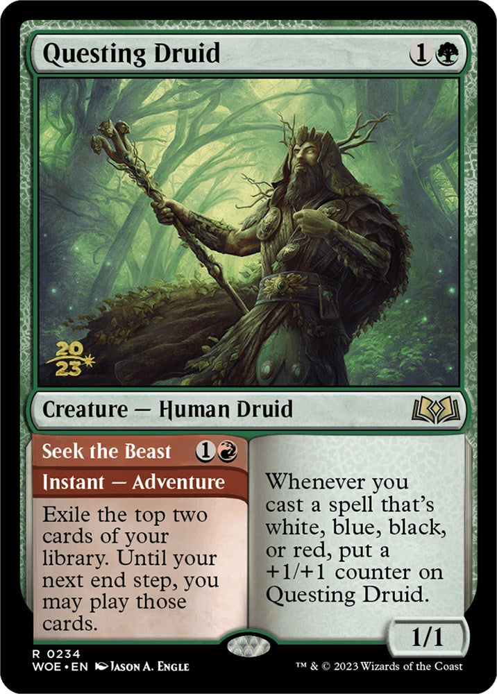 Questing Druid // Seek the Beast [Wilds of Eldraine Prerelease Promos] | Boutique FDB TCG