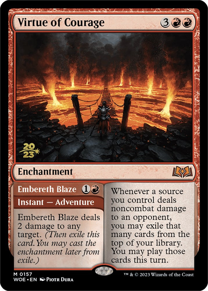 Virtue of Courage //Embereth Blaze (Promo Pack) [Wilds of Eldraine Promos] | Boutique FDB TCG