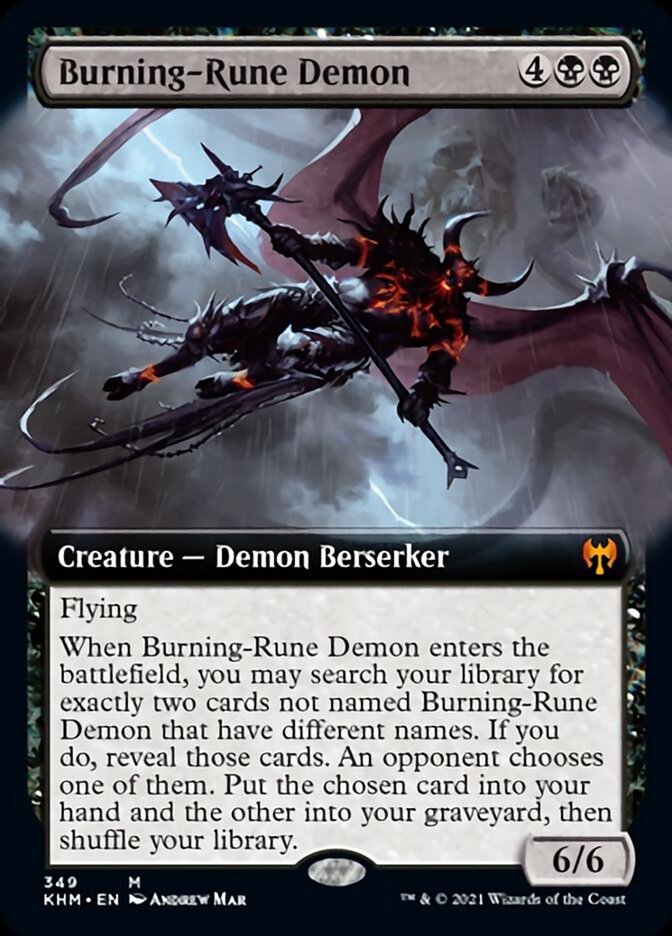 Burning-Rune Demon (Extended Art) [Kaldheim] | Boutique FDB TCG