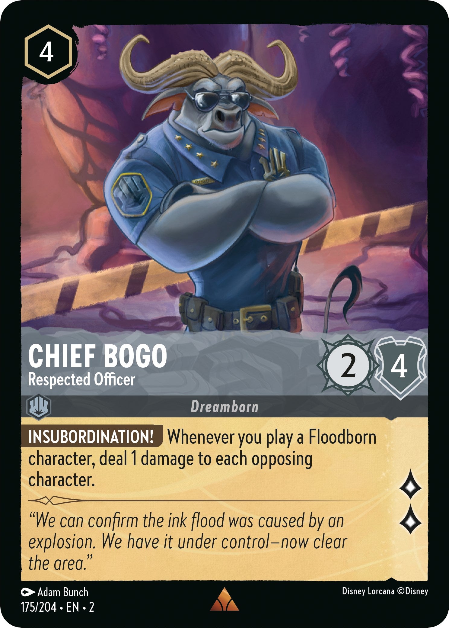 Chief Bogo - Respected Officer (175/204) [Rise of the Floodborn] | Boutique FDB TCG