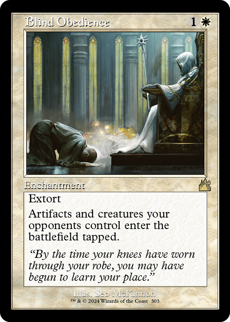 Blind Obedience (Retro Frame) [Ravnica Remastered] | Boutique FDB TCG