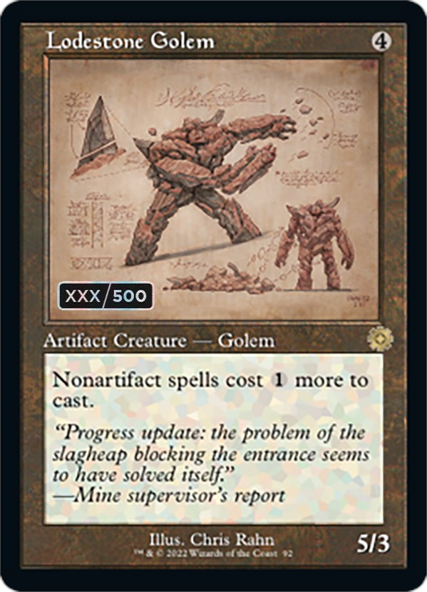 Lodestone Golem (Retro Schematic) (Serialized) [The Brothers' War Retro Artifacts] | Boutique FDB TCG